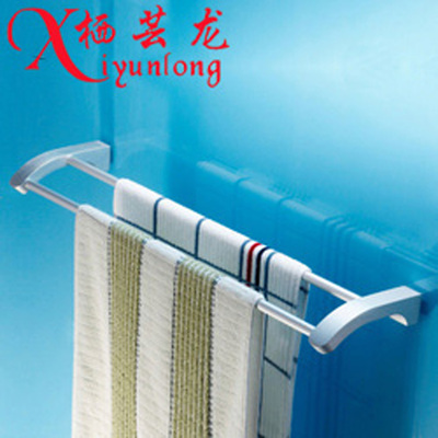 【廠家批發 太空鋁毛巾架 浴室雙桿毛巾桿 衛生間五金掛件】價格,廠家,圖片,其他水暖衛浴五金,溫州市龍灣海城蕓朧衛浴潔具廠-